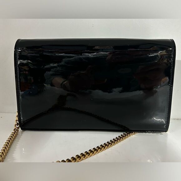 Saint Laurent Uptown Chain Wallet in Black Patent Leather - Picture 4 of 12